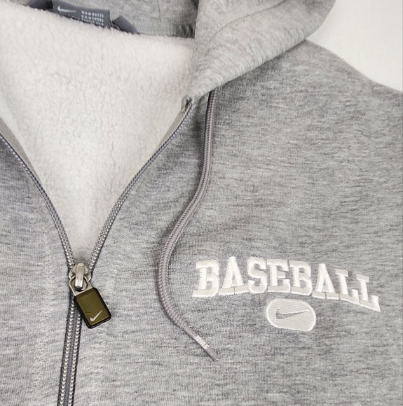 Nike Baseball Zip Up Grey Athletic Hoodie - Picture 2 of 6